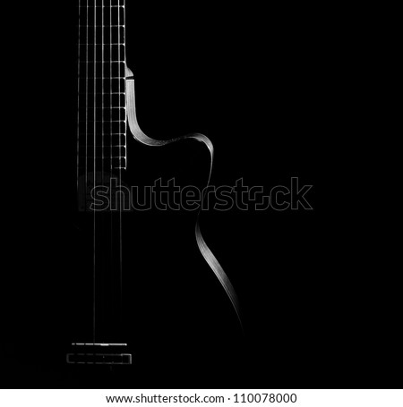 Guitar curves on a black background,