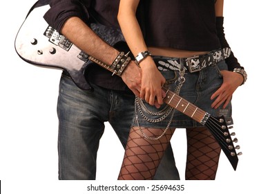 Guitar holding by rock couple