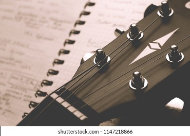 Сlassic Guitar With And Notebook, Songwriting