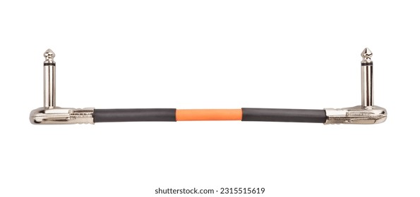guitar pedal patch cable path isolated on white
