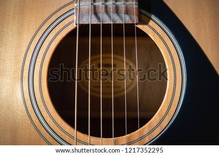 guitar resonator and six strings