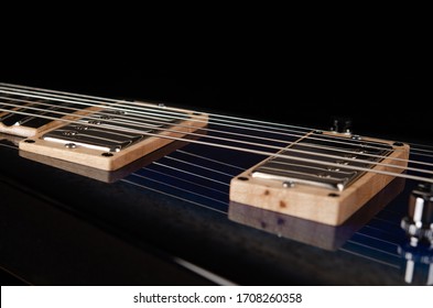 The guitar string close up