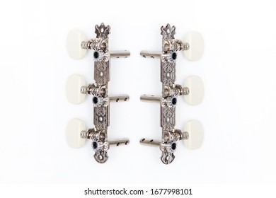 Guitar Tuning Pegs Isolated On White