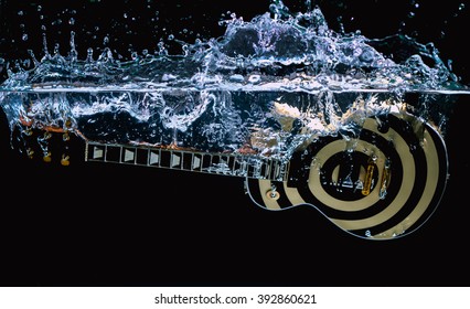 guitar in water splash