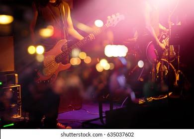 Guitarist on stage for background, soft and blur concept - Shutterstock ID 635037602