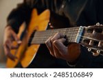 Guitarist Playing Guitar In Studio