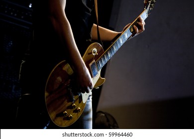 Guitarist Of A Rock Band With A Guitar