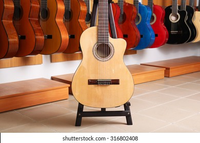 Guitars In Music Store