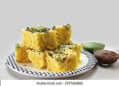 Gujarati Nylon Khaman Dhokla  Is  Steamed Gramflour Indian Snacks.