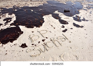 GULF SHORES, ALABAMA - JUNE 12: Gulf Oil Spill Is Shown On A Beach On June 12, 2010 In Gulf Shores, Alabama.