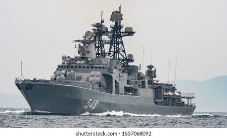  Gulf of Thailand   Thailand ; 20 NOV 2019  Russian destroyer Admiral Panteleyev  during Passing Exercise  with Royal thai navy  in  Gulf of Thailand   