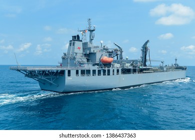 GULF OF THAILAND -30 APRIL 2019 : Australian Navy Ship HMAS Sirius Training In AUSTHAI 2019 Exercise.