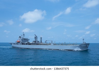 GULF OF THAILAND -30 APRIL 2019 : Australian Navy Ship HMAS Sirius Training In AUSTHAI 2019 Exercise.