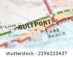 Gulfport. Mississippi. USA on a geography map