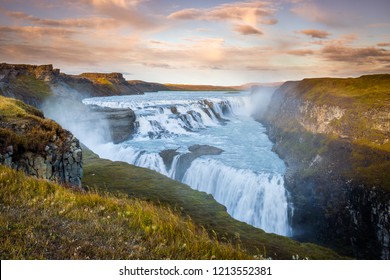 Gullfoss Waterfall In Iceland