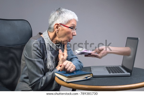 Gullible Senior Old Lady Being Lured Stock Photo (Edit Now ...