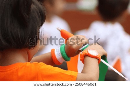 Gulshan E Maher School children's Independence Day function celebration after flag hoisting. Children's singing and dancing on patriotic songs