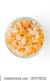 Gum arabic pieces in glass 