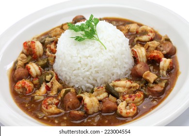 Gumbo With Crawfish, Chicken & Sausage, Southern Food In The United States