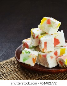 Gumdrop White Chocolate Fudge On Plate