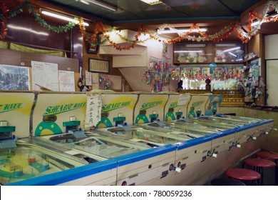 GUMMA, JAPAN May 1, 2015: Smart Ball What Is Japanese Pinball Game Machine Located Minakami Hot Spring In Gumma. It Has A Common Prototype With Billiards As It Goes Back.