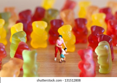  Gummy Bear Invasion. Harmful/ Junk Food Concept