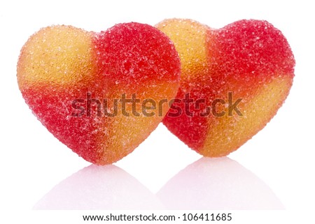 Gummy Hearts isolated on white
