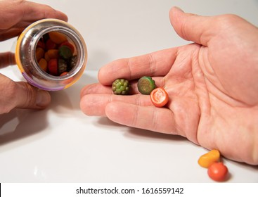 Gummy Vitamins Have Been Poured Into Your Hand
