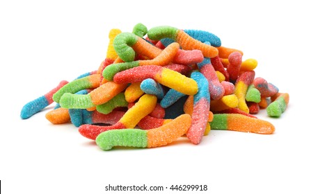 Gummy Worm Candies On White Background Stock Photo 446299918 | Shutterstock