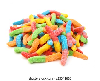 Gummy Worm Candies On White Background Stock Photo 623341886 | Shutterstock