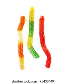 Gummy Worms Isolated On White