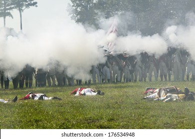 Gun Fire As Part Of The 225th Anniversary Of The Victory Of Yorktown, A Reenactment Of The Defeat Of The British Army And The End Of The American Revolution.