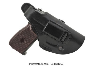 The gun in the holster. Isolated - Shutterstock ID 534131269