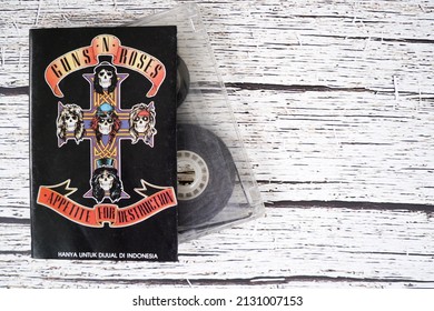 Gun n Roses Appetite for destruction cassette cover, special edition, for sale only in Indonesia, Bekasi, West Java, Indonesia, 28 February 2022