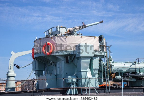 Gun Turret On Naval Warship Over Stock Photo 285452489 | Shutterstock