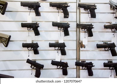 Gun Wall Rack With Pistol.