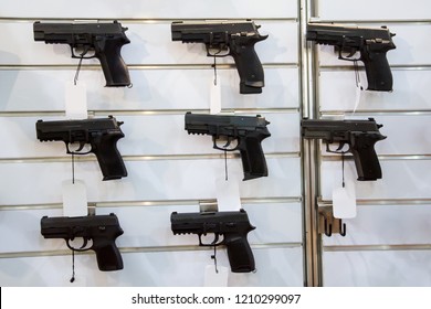 Gun Wall Rack With Pistol.