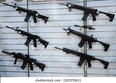 Gun Wall Rack With Rifles