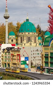 GUNZBURG, GERMANY - October 06, 2018:  Legoland - Mini Europe From LEGO Bricks - City Scape Of Berlin, Germany