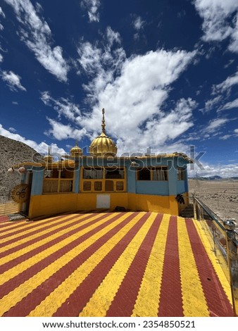 Gurdwara Pathar Sahib, a Sikh temple in Ladakh, India 