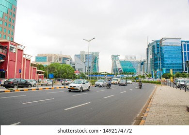 Gurgaon / Gurugram, New Delhi, India - December 13, 2018: Architecture Of Cyber City (Cyberhub)