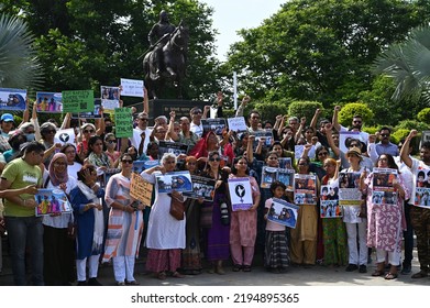 Gurgaon Residents Protest Against The Release Of Rape Accused Of Bilkis Bano During The 2002 Gujarat Riots. Gurgaon, Haryana, India. August 28, 2022.