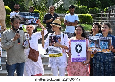 Gurgaon Residents Protest Against The Release Of Rape Accused Of Bilkis Bano During The 2002 Gujarat Riots. Gurgaon, Haryana, India. August 28, 2022.