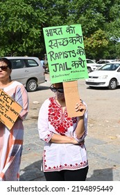 Gurgaon Residents Protest Against The Release Of Rape Accused Of Bilkis Bano During The 2002 Gujarat Riots. Gurgaon, Haryana, India. August 28, 2022.