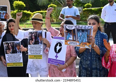 Gurgaon Residents Protest Against The Release Of Rape Accused Of Bilkis Bano During The 2002 Gujarat Riots. Gurgaon, Haryana, India. August 28, 2022.