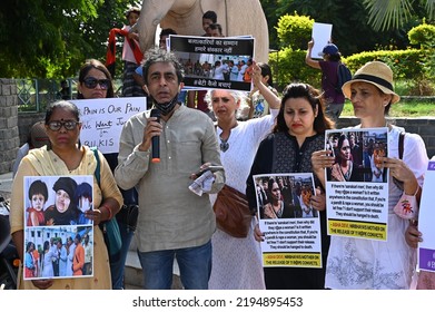 Gurgaon Residents Protest Against The Release Of Rape Accused Of Bilkis Bano During The 2002 Gujarat Riots. Gurgaon, Haryana, India. August 28, 2022.