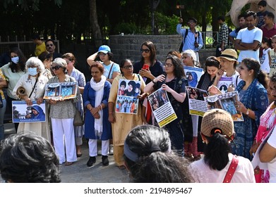 Gurgaon Residents Protest Against The Release Of Rape Accused Of Bilkis Bano During The 2002 Gujarat Riots. Gurgaon, Haryana, India. August 28, 2022.