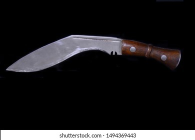 Gurkhas kukri knife traditional dagger, indian, sikh isolated over black