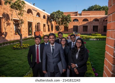 Gurugram, Haryana, India-Feb 23 2017: Portrait Of Business School Student, Student In Class Room, Group Of  Student At Business School.