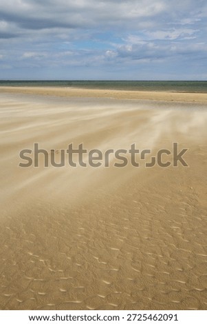 A gust of wind blowing over the beach